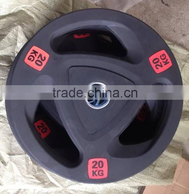 high quality gym equipment Tri-grips Rubber Weight Plate