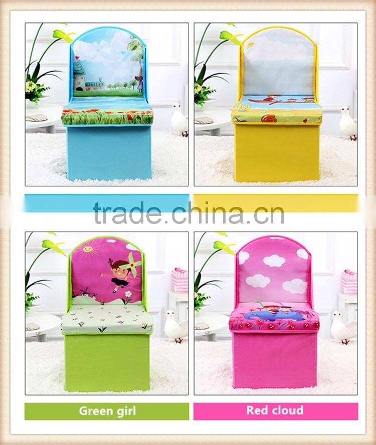 Children cartoon storage stool, folding kids chair