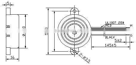continuous tone high DB piezo buzzer with three wires(self drive type)