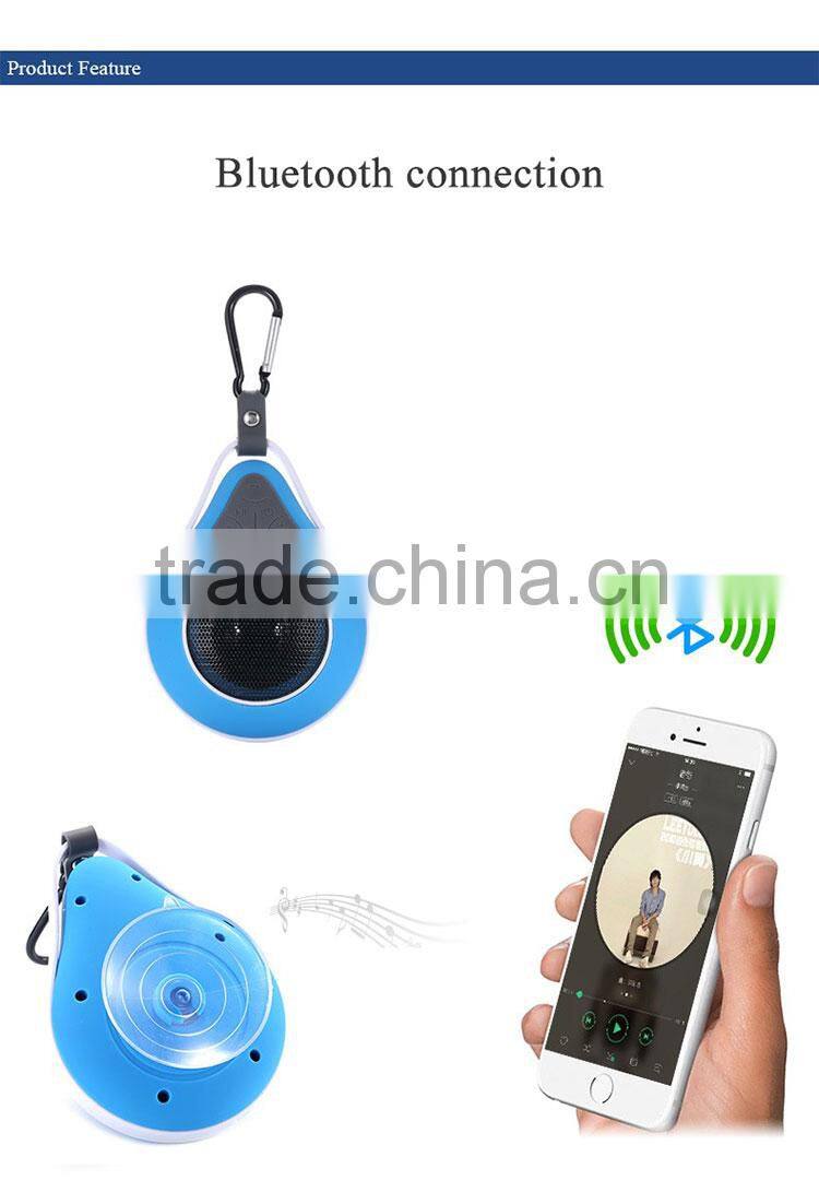 Portable waterproof mini keychain bluetooth speaker with voice function