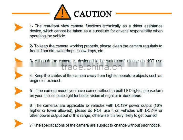 Universal hidden rear back up camera with CE FCC ROHS for all cars