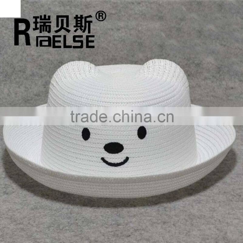 kid bear fashion paper straw hat