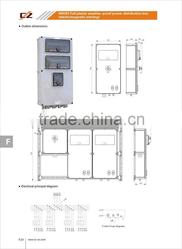 Full plastic weather-proof distribution box