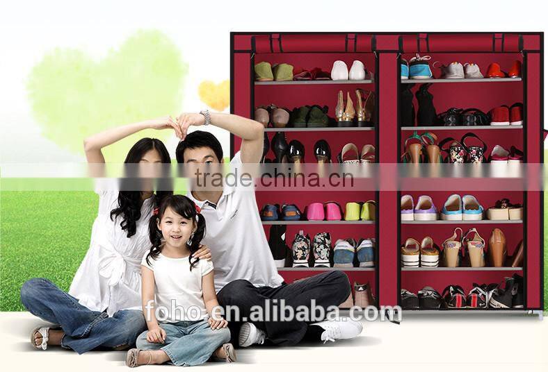 multilayer metal shoe rack with purple fabric, put all kinds of shoes,folding combination shoe rack designs for home