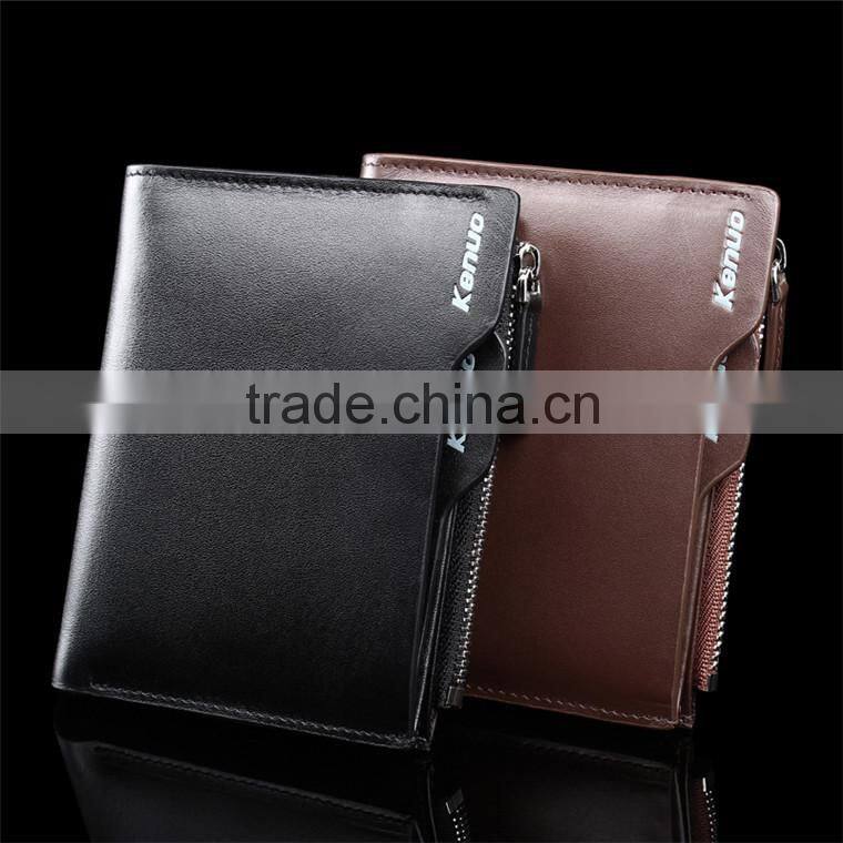 perfect design bi-fold leather men wallet for gift