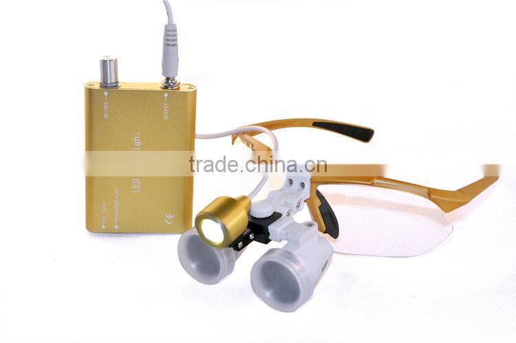 2.5X 3.5X magnification Dentist Surgical Medical Binocular Dental Loupes with LED HeadLight Lamp