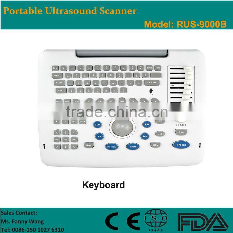 Factory price!CE approved Notebook B-Mode Ultrasound Scanner with 7.5Mhz multi-frequency linear probe RUS-9000B