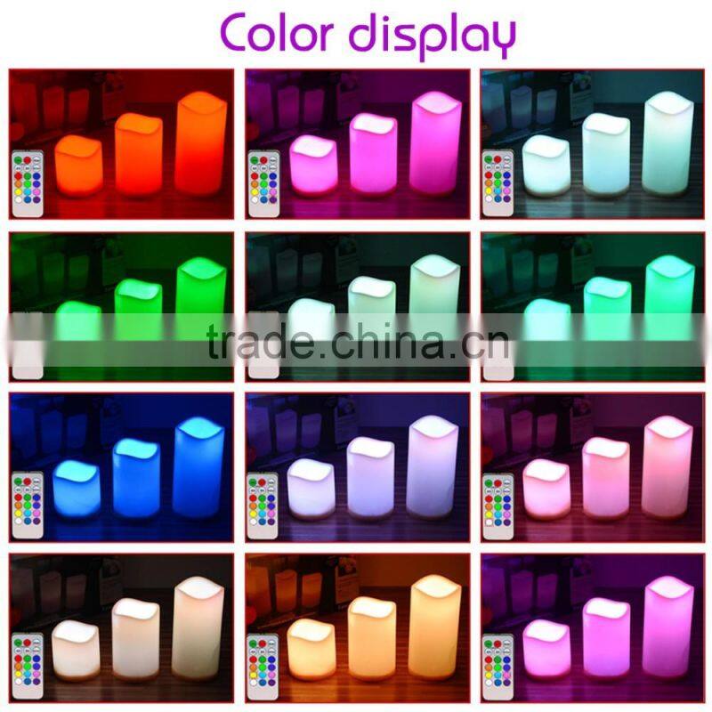 Christams battery multicolor remote control led luminara candle light for home decoration