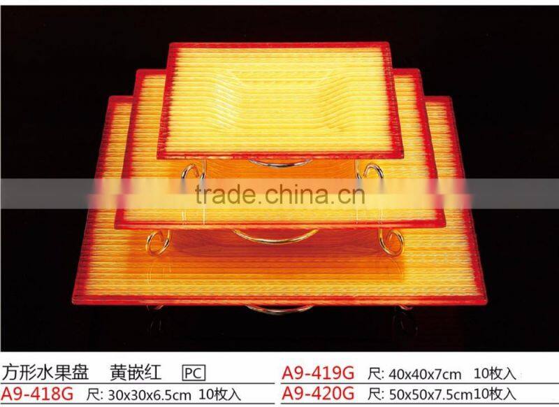 China reusable rectangle PC fruit plate