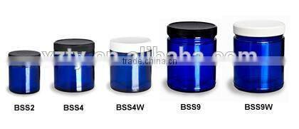 Cobalt Blue Glass Jar 4 oz(120ml) w/ Std Black Lid
