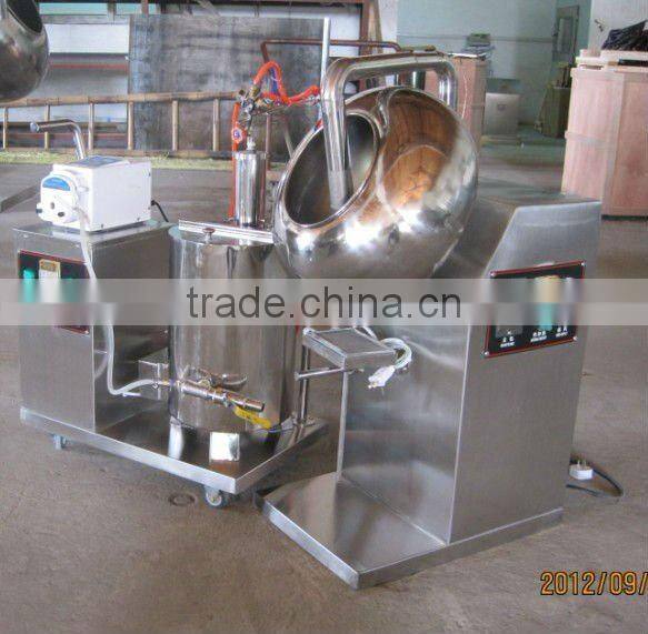 Fully stainless steel wide output range chocolate coating machine
