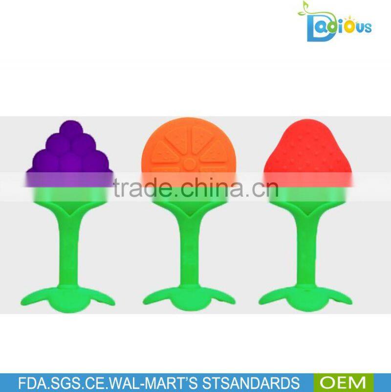 New Design Fruit Shape Silicone Baby Teether With Christmas Gift for Baby