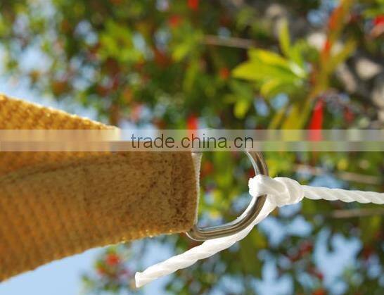 sand color shade sail sewing with rings each corner