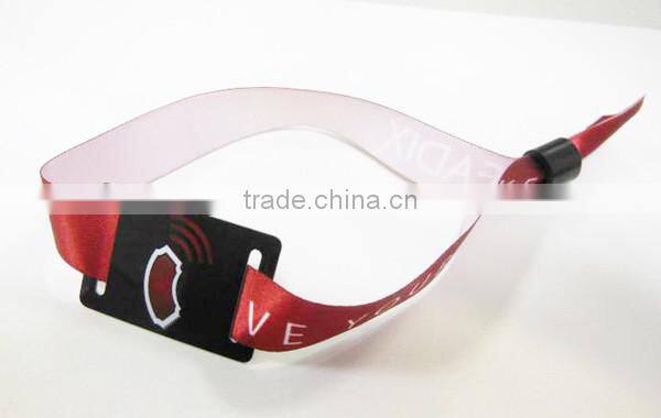 Hot Sale Factory Price MF 1K Chip RFID Fabric Wristbands for Concert