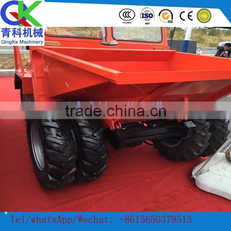 Qingke designed 15kw mini tip lorry front loader dump truck in high quality high efficiency