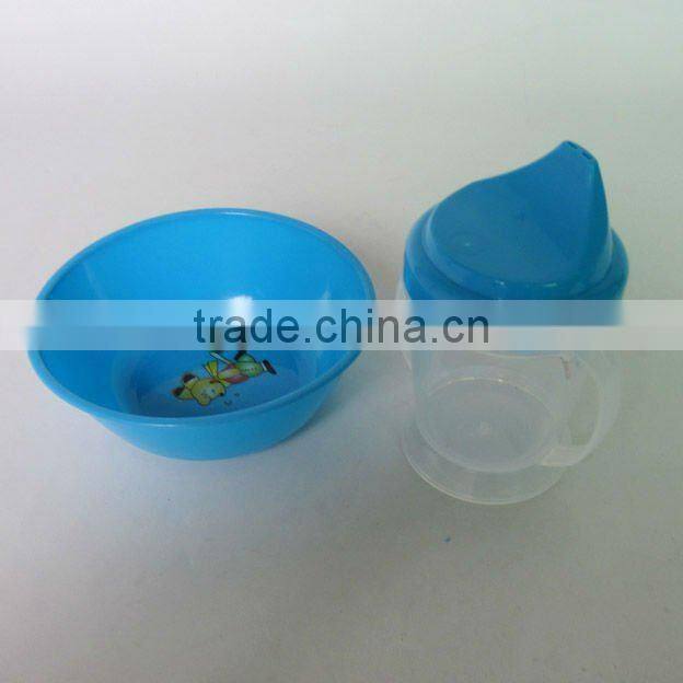 5pcs oval plate blue dinnerware plastic picnic set