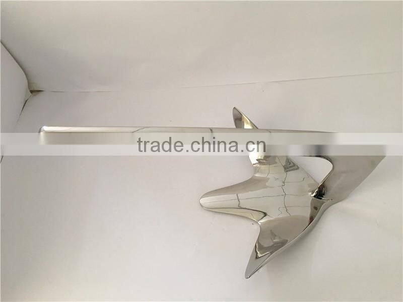 stainless steel boat anchor polished A Bruce anchor