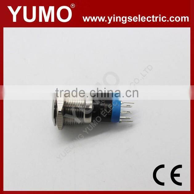 LA16JS 16mm momentary/alternate Stanless Steel/brass crust material 3A/250VAC 5 pin metal button push button switch