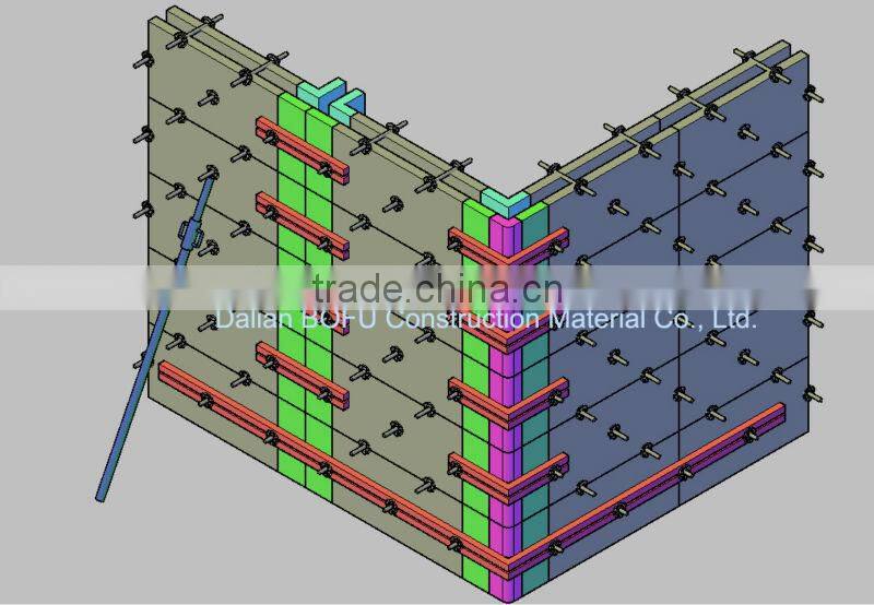 Chinese plastic modular formwork system for column and slab construction and building