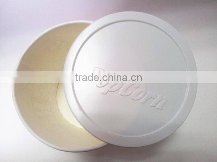 Disposable blister plastic cover for popcorn bucket / plastic lids for popcorn bucket