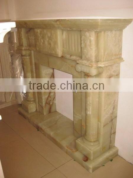 MODERN DESIGN GREEN ONYX FIREPLACES