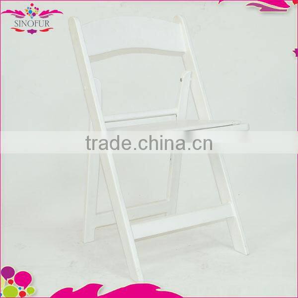 New design Qingdao Sinofur new style garden white plastic folding chair