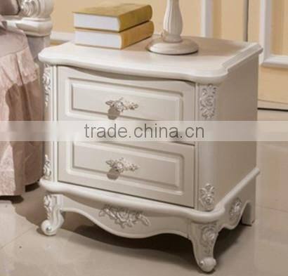 Elegant Wooden Bedroom Furniture, Exquisite Wood Carved Bedroom Set, Button Tufted Upholstery Solid Wood Bed