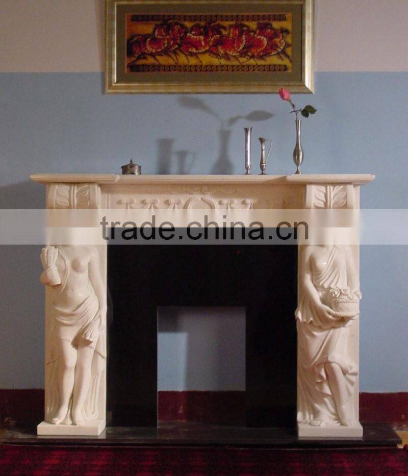 indoor freestanding marble fireplace mantel