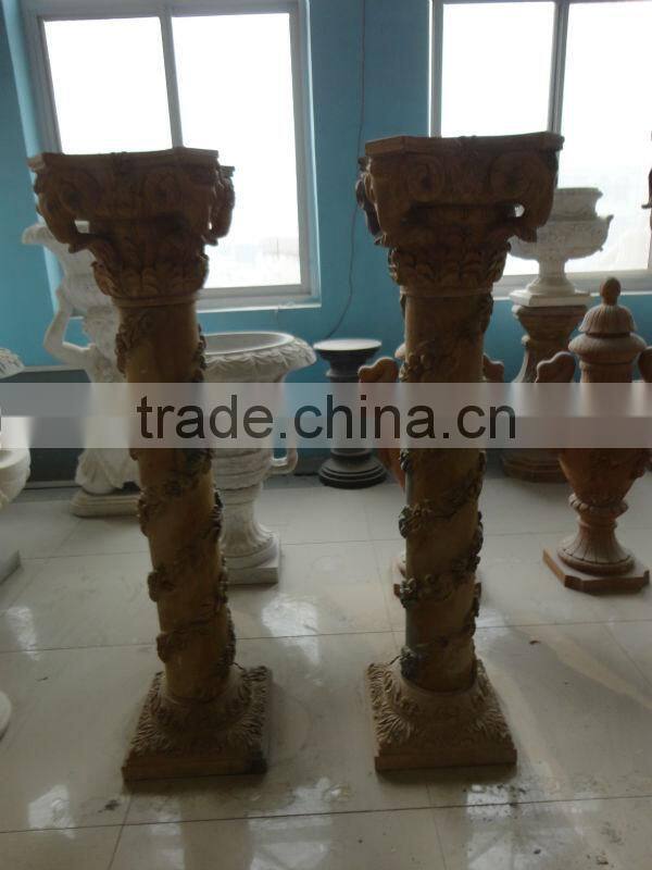 Hand Carved Marble Pillar For Decoration