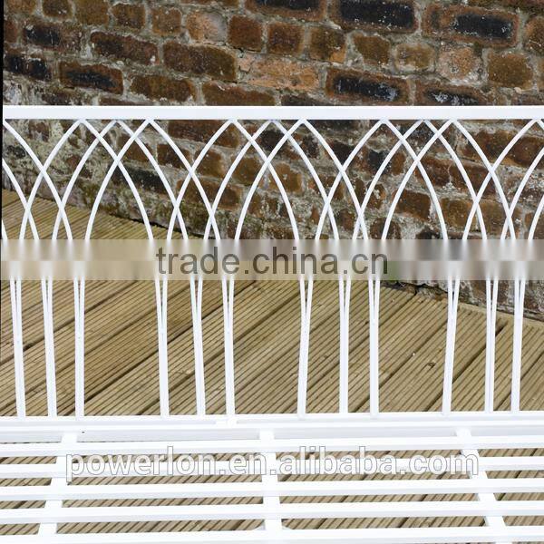Gothic Arch Bench Cream with a Powder Coated Rust Effect