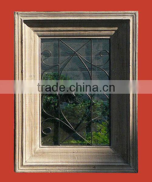 Decorative Metal Framed Stick On Wall Mirror