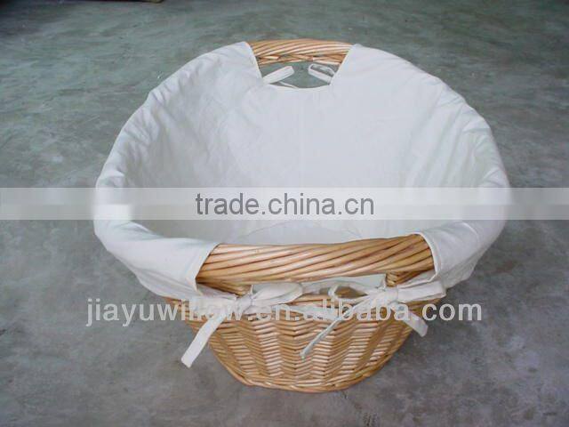 WILLOW WICKER LAUNDRY BASKET WITH HANDLES NATURAL COLOR LAUNDRY BASKET