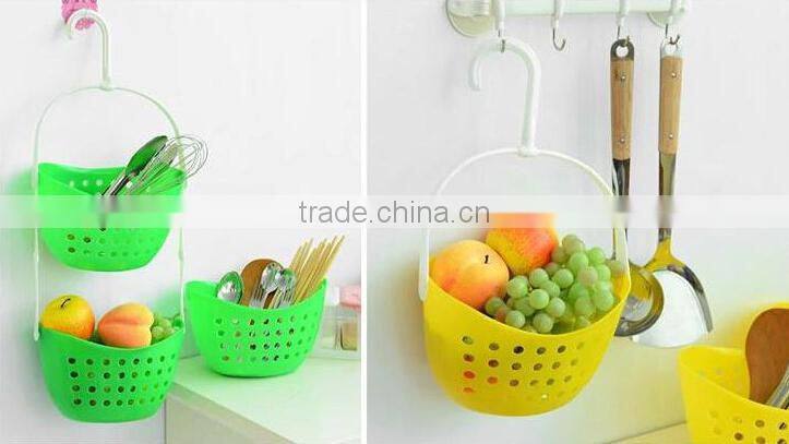 Wholesale Stock Colorful 360 Degree Rotatable Plastic Bathroom Kitchen Hanging Storage Baskets