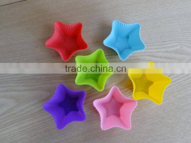 multicolour cute mini star shape silicone cake molds