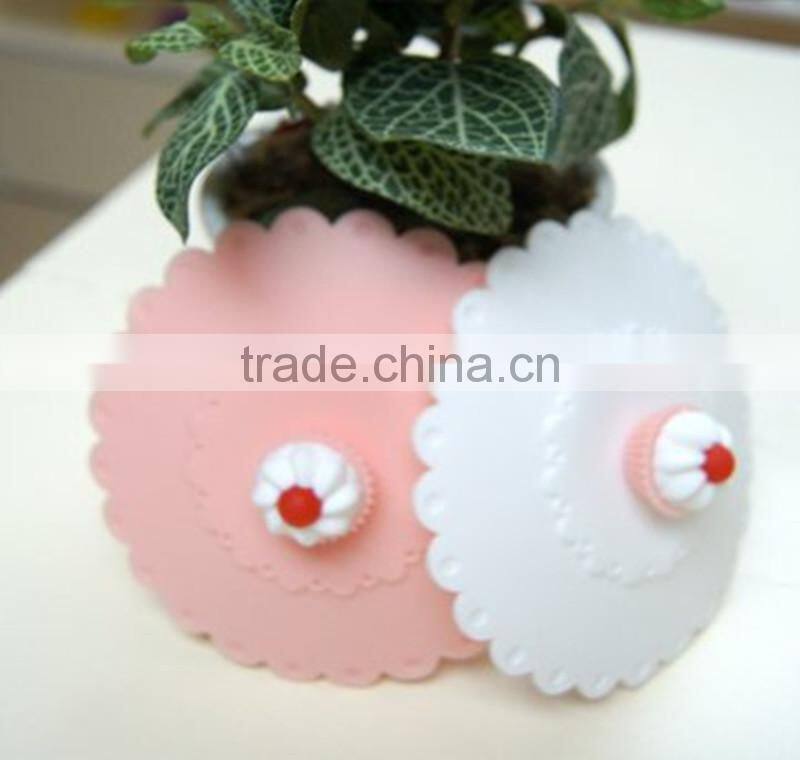 new design cartoon shaped silicone cup cover cup lid waterproof dust resistant cup cover