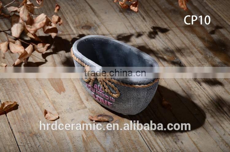 2015 Simple High Quality Round Cement Garden Pot indoor