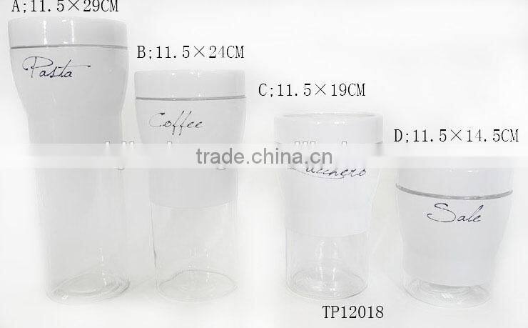 white leak-proof segment sleeve glass food container