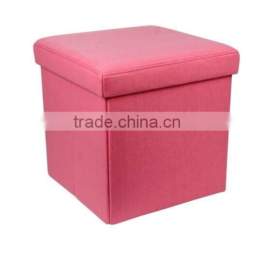 Pink Folding Felt Storage Box With Lid For Living Room/Bedroom