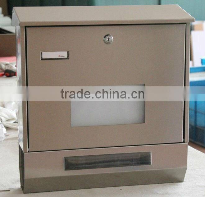 FQ-200 Stainless steel house numbers mailbox with solar power light led solar letterbox solar address numbers maibox