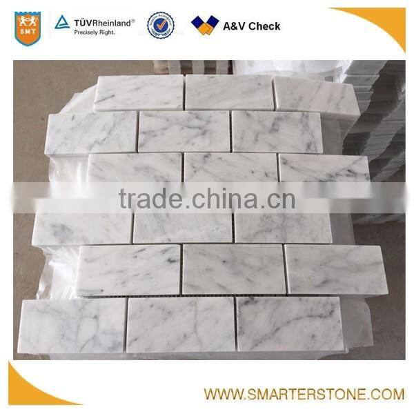 Triangle marble mosaic irregular mosaic carrara white tile
