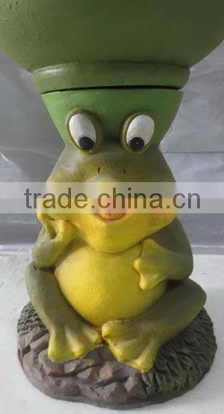knock-down outdoor garden fiber glass clay frog flower planter pots