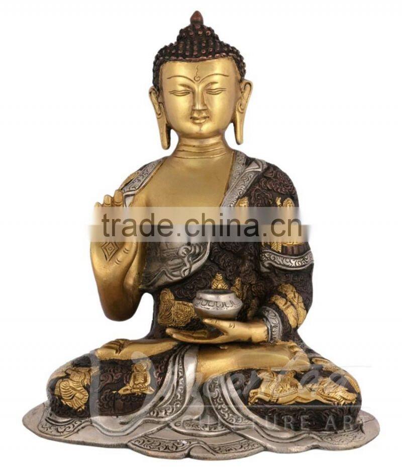 Regional antique fengshui metal bronze buddha india statue