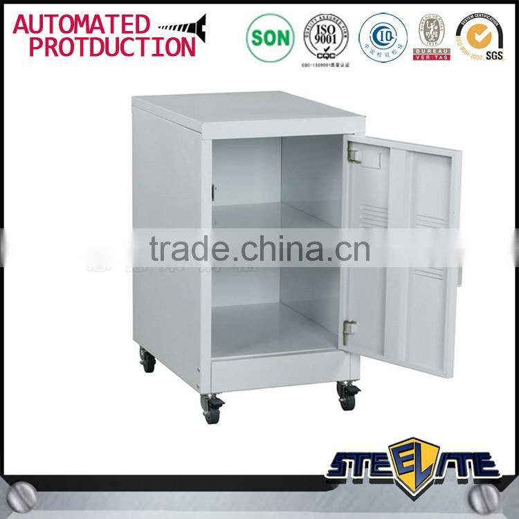 Office simple design modern movable metal locker desk with drawers