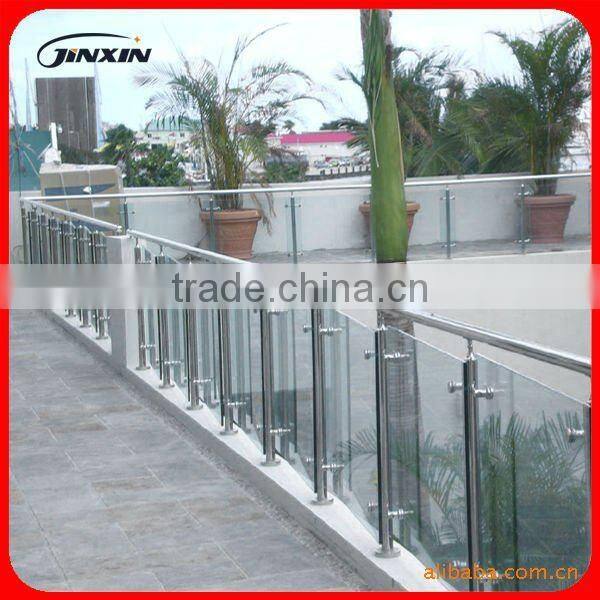 JINXIN customized glass fence_tempered glass fence panels stair railing cost