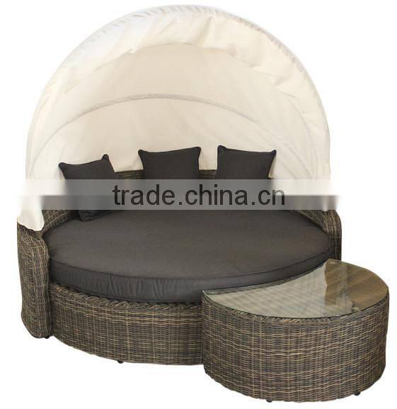 Outdoor luxury rattan wicker round daybed sunbed AE5101