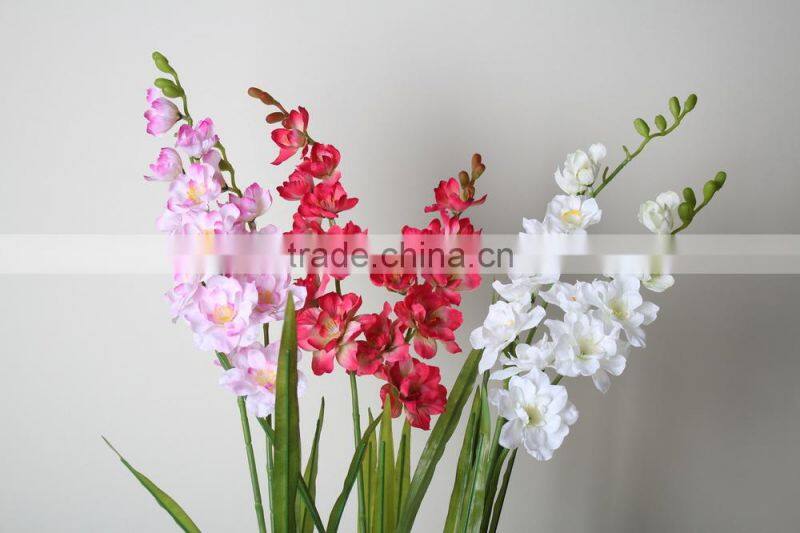 Two branches handmake artificial fabric orcihd for decoration