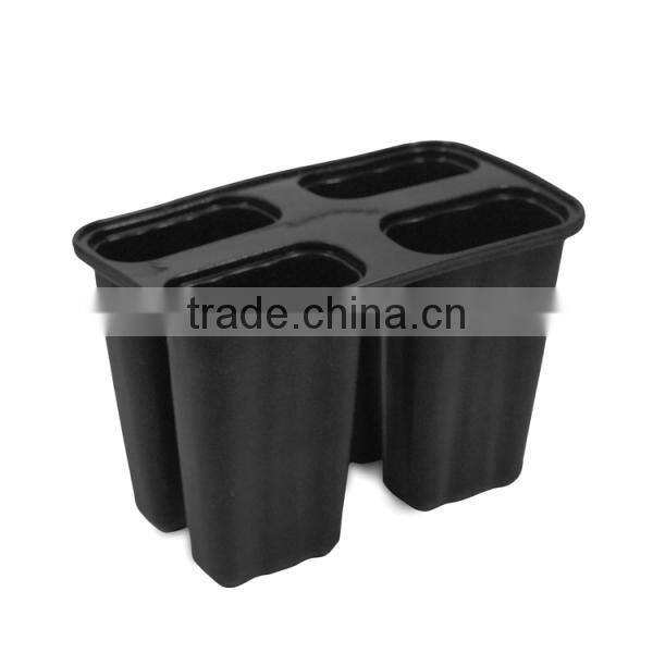 Novelty food grade 4 cavities black ice popsicle molds