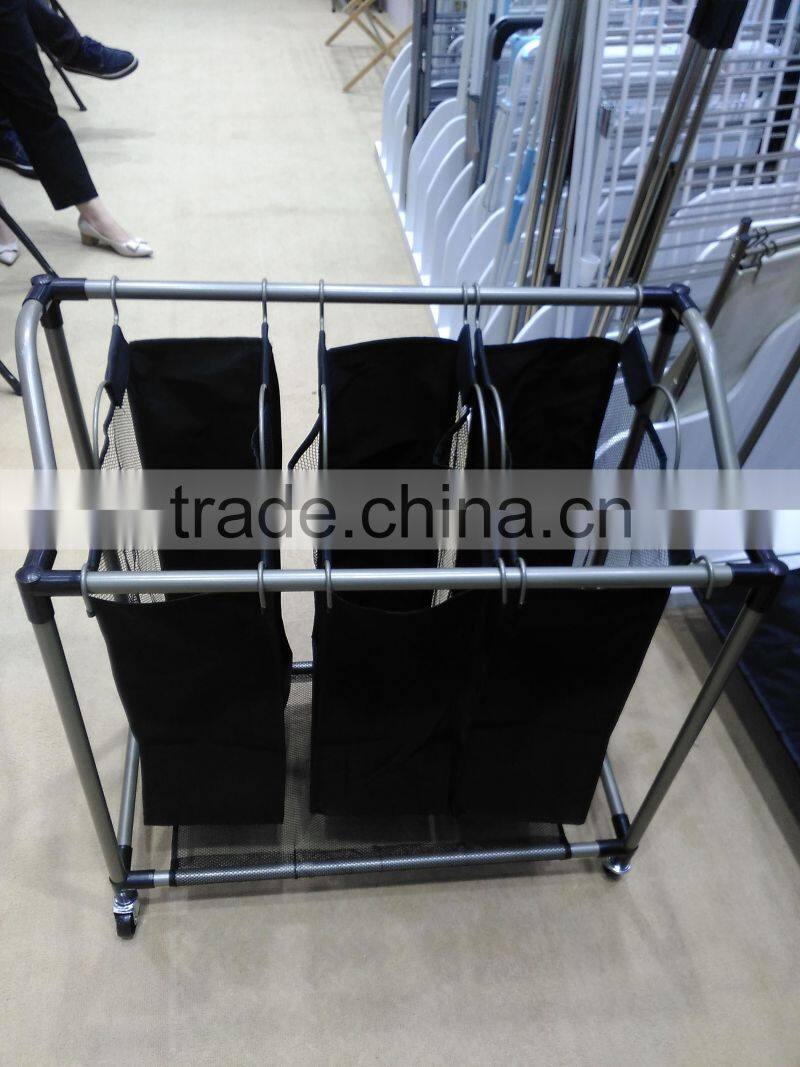 FACTORY SALE!!! Hotel and home usage triple laundry sorter without ironing board/3 lift-off fableable landry sorter