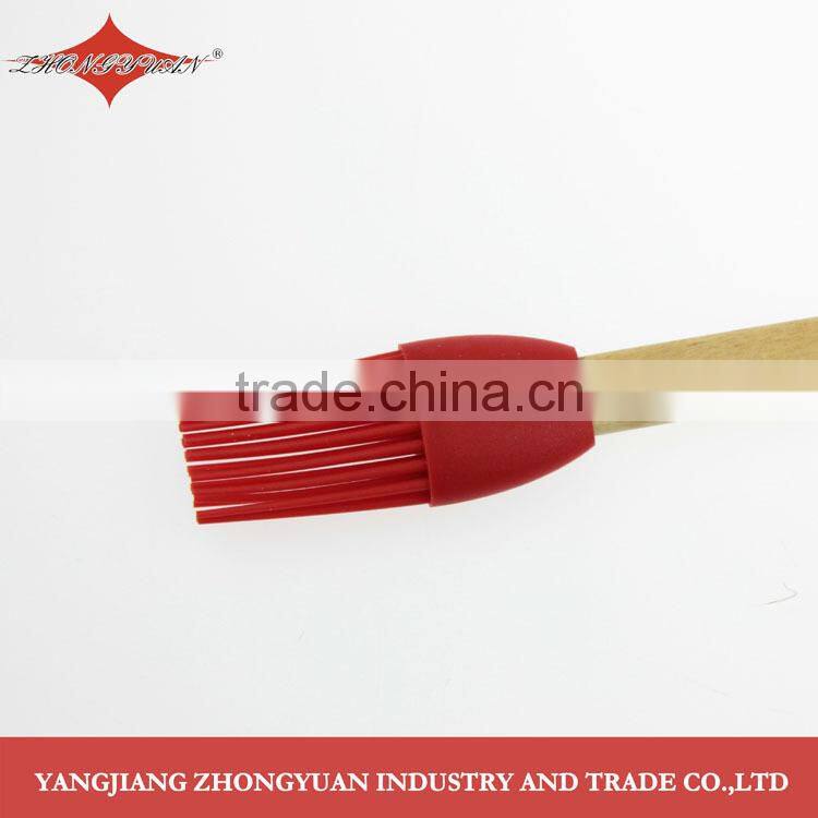 Silicone basting brush with wood handle, hot selling