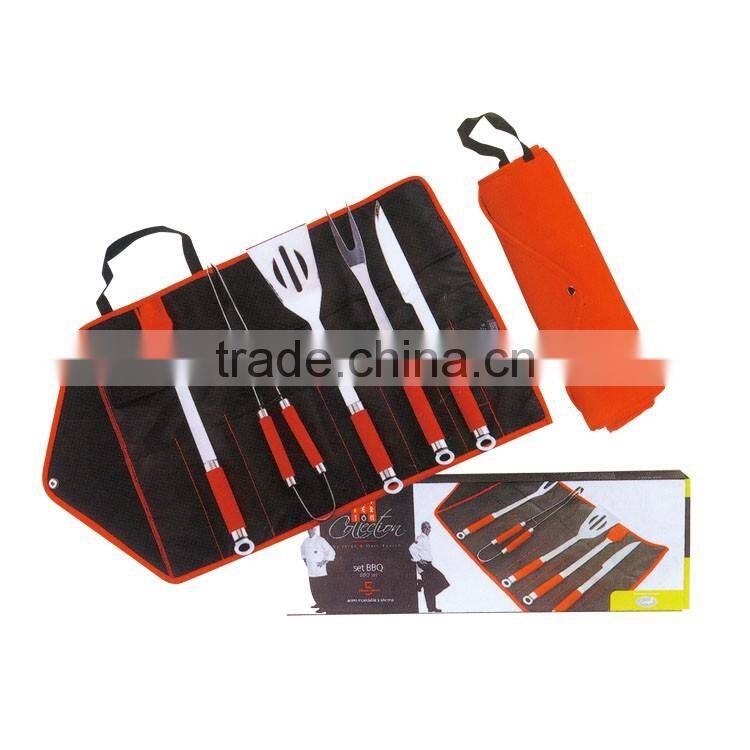 5pcs BBQ set with TPR coating handle